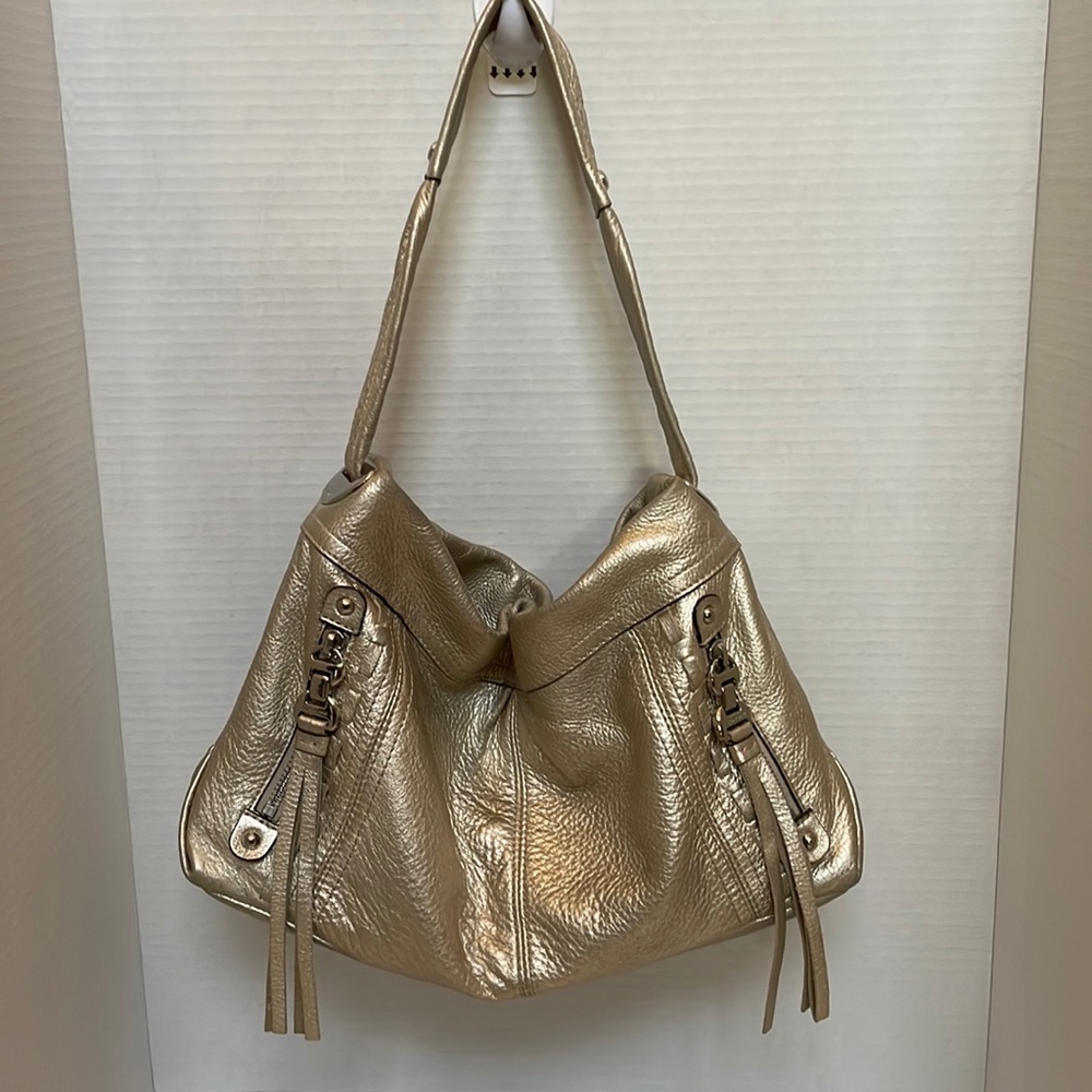 Matte gold shoulder purse